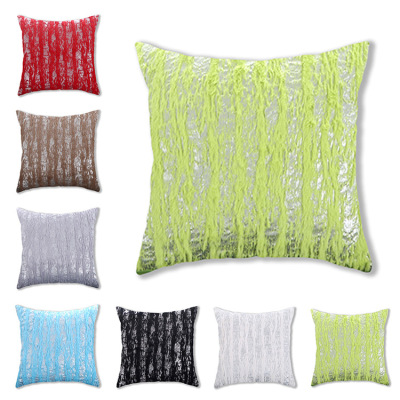 Bronzing Pillowcase Plush Pillow Cross-Border Home Pillowcase Solid Color Sofa Cushion Fabric Bedside Cushion Free Shipping