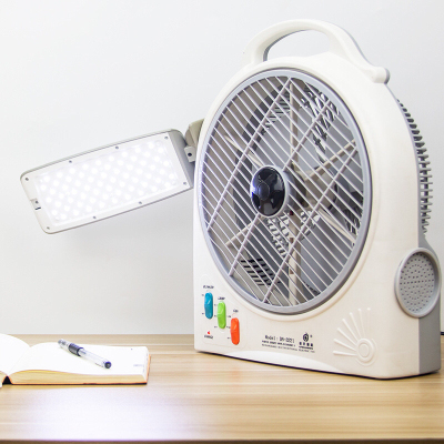 Rechargeable Electric Fan DC Battery Large Wind Desk Fan Student Household Dormitory LED Light Export Cross-Border