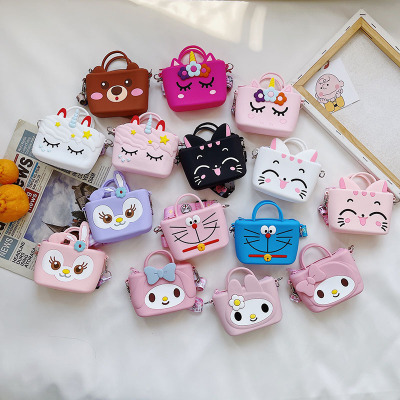 2021 New Style Children's Silicone Bag Summer Korean Style Cartoon Accessories Coin Purse Shoulder Crossbody Children's Bags