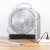 Rechargeable Electric Fan DC Battery Large Wind Desk Fan Student Household Dormitory LED Light Export Cross-Border