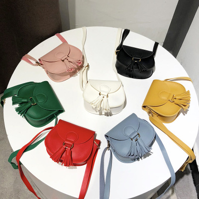 New Mini Children's Bags Korean Style Cute Princess Bag Shoulder Crossbody Baby's Bag Toddler Tassel Decorative Small Shoulder Bag