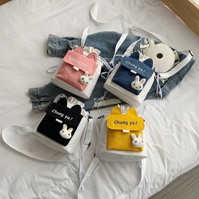 Korean Ins Japanese Style Harajuku Canvas Cute Small Bag 2021 New Students' Crossbody Bag Women's One-Shoulder Bucket Bag