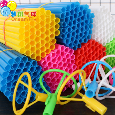 New Material 40cm Aluminum Film Balloon Stick Mixed Color Balloon Pole Cup Handle in Stock Wholesale