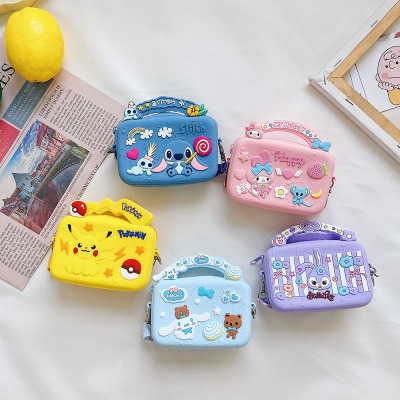 Cartoon Mini Children Coin Purse Cute Silicone Messenger Bag Trendy Parent-Child Fashion Girls Shoulder Bag One Piece Wholesale