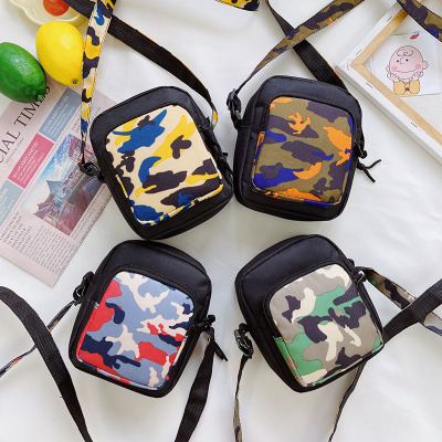 Children's Small Bags 2021 New Korean Style Camouflage Shoulder Messenger Bag Girls Small Square Bag Fashion Trendy Small Backpack