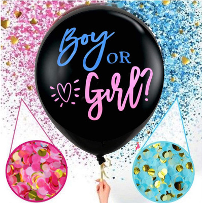 Cross-Border 36-Inch Perfect Circle Gender Reveal Balloon Boy Or Girl Baby Decoration Boy Girl Party Layout