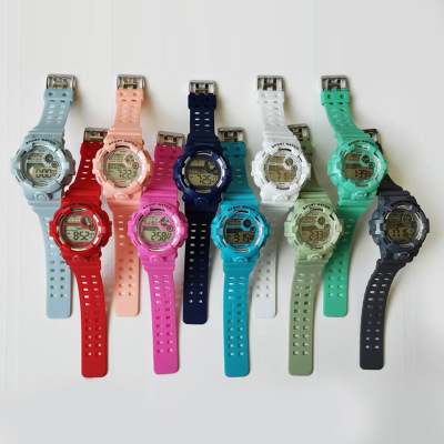 Korean Youth Fashion Student Sports Electronic Watch Multi-Functional Colorful Luminous Waterproof Stopwatch Wholesale Customization
