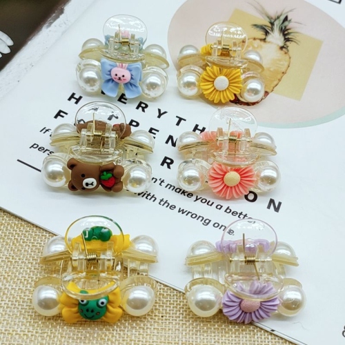 children‘s medium-sized crepe chrysanthemum gripper baby bangs broken barrettes cute girls do not hurt hair barrettes cartoon head accessories