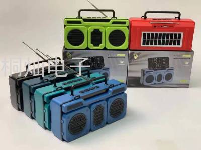 New RM-S612S Plug-in Card Wireless Bluetooth Speaker Portable Retro Radio with Solar Charging Subwoofer
