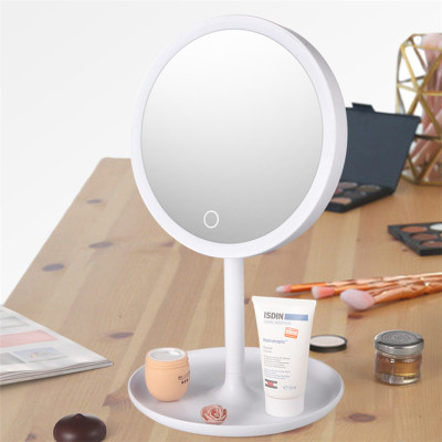 Rotating Folding Vanity Mirror Portable Charging with Light with Storage Box USB Charging Fill Light Mirror Factory