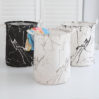 Marble Striped Fabric Craft Dirty Clothes Basket Folding Toy Clothes Dirty Laundry Storage Basket Storage Bucket Laundry Basket