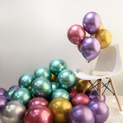 10-Inch 1.8G Metal Balloon Thickened Children's Birthday Party Wedding Celebration Decoration Metal Chrome Color Balloon Wholesale