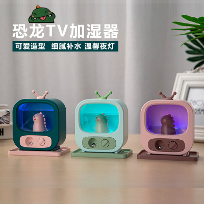 TV Dinosaur Humidifier Office Desk Surface Panel Portable Car Air Hydrating Mini Home Bedroom Cute