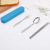 Portable Outdoor Candy Color Stainless Steel Tableware Set Small Gift Chopsticks Spoon Fork Three-Piece Set