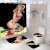 Amazon Cross-Border Digital Printed Sexy Yellow Hair Girl Series Polyester Waterproof Shower Curtain Four-Piece Set 