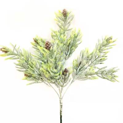 Artificial 5-Fork Pine Branch Artificial Plants Green Plants Background Wall Ornamental Flower