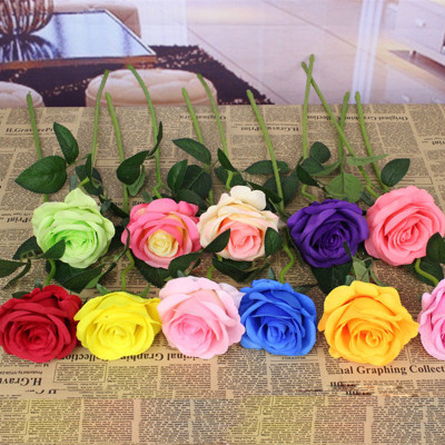 Artificial Rose Single Fake Rose Wedding Home Furnishing Living Room Dining Table Display Decorative Fake Flower Silk Flower Artificial Bouquet