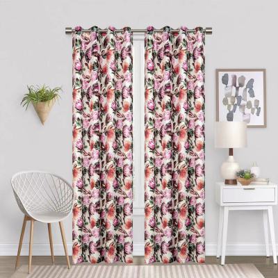 Customized High-End Living Room Bedroom Full Shading Bay Window Floral Shading Cloth Curtain