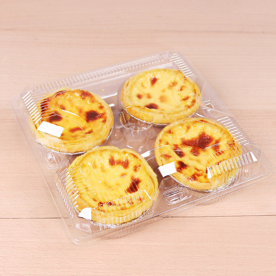 Fj311 Four-Grid Egg Tart Blister Box Pet Dessert Box Pastry Box Blister Box Sushi Box 1800 PCs/Box