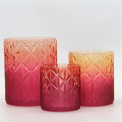 Gradient Glass Candlestick Color Candle Cup Frosted Candle Cup DIY