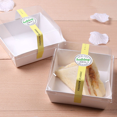 E108 Sandwich Square White Paper Box Pancake Palte Boxes Dessert Box Hamburger Box without Paper Sticker 1200 Sets/Box