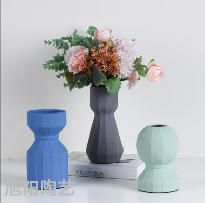 Nordic Ceramic Vase Decoration Home Creative Style Living Room Soft Decoration Model Room Flower Arrangement Modern Art Decorative Flowerpot