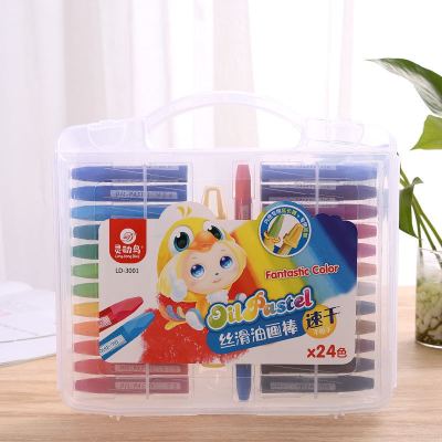 Smart Bird 24-Color Plastic Box Portable High Quality Crayon Children's Oil Pastel Crayon Student Drawing Pen