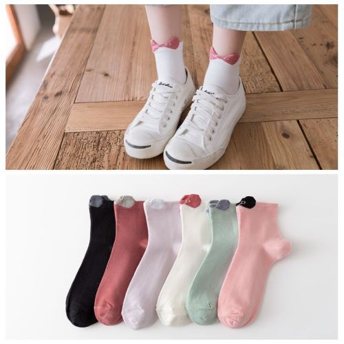 mixed color women‘s mid tube stockings summer thin cotton japanese cartoon women‘s socks candy color leisure sports style female factory wholesale