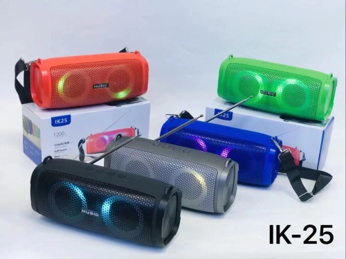 new ik25 bluetooth speaker with rgb lights five-color portable bluetooth speaker with strap