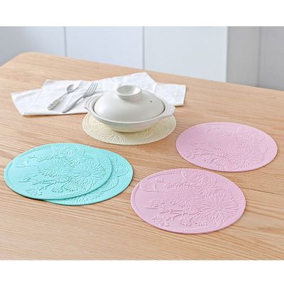 Yijia 22.5cm round Pcemat Coasters Protective Desktop Heat Proof Mat Wholesale 2 Pieces 8187