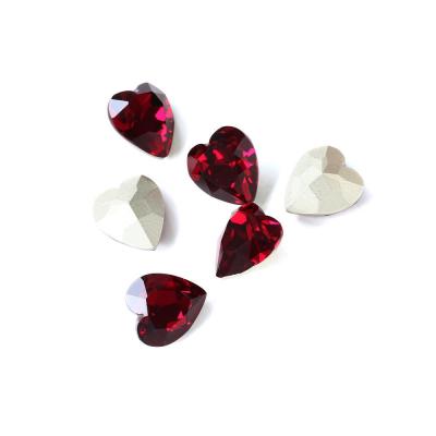 Dongzhou Crystal Heart-Shaped Pointed Bottom Silver Plated Glass Drill DIY Manicure Jewelry Jewelry Accessories