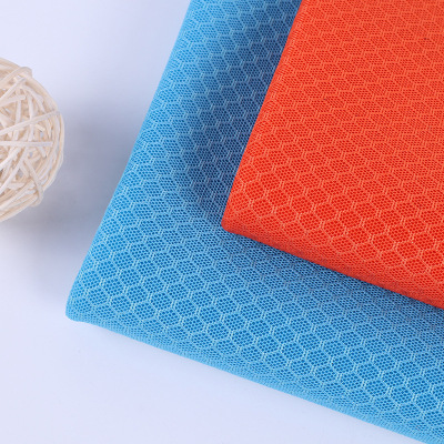 Factory Direct Supply Polyester Sandwich Mesh Fabric Small Football Grid Sandwich Stage Costume Sportswear Fabric