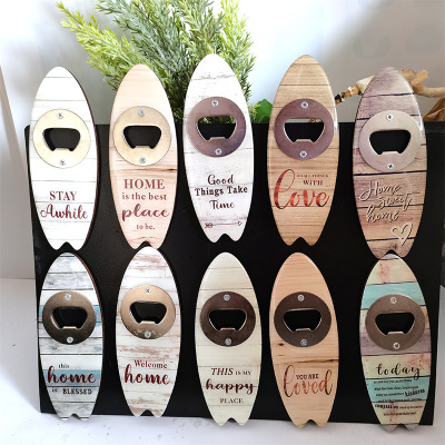 Promotional Gifts Epoxy Wooden Bottle Opener Amazon Stall Bar Wooden Epoxy Bottle Opener