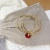 Sansheng III Red Jequirity Bean Pendant Bell Bracelet Female Temperament Wild Vietnam Placer Gold Jewelry Bracelet Bracelet