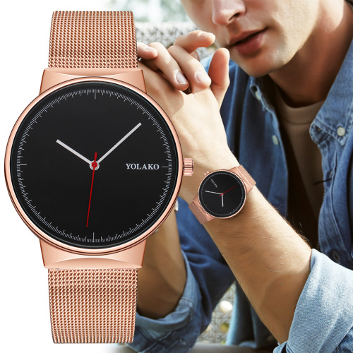 fashion three-pin alloy mesh with scale watch wholesale yolako men‘s watch ebay aliexpress hot sale