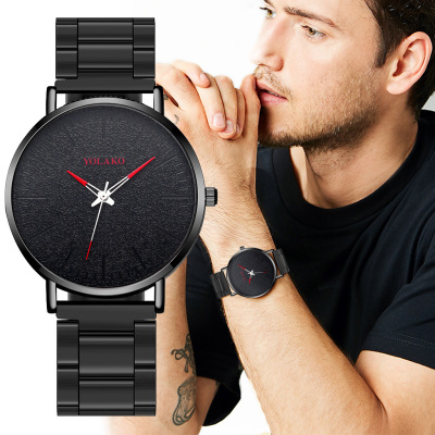 Foreign Trade Hot Sale Yolako Alloy Steel Belt Men's Watch Fashion Frosted Three-Pin Dial Men's Watch in Stock