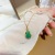 Simple Alluvial Gold Imitation Gold Diamond Clavicle Necklace Ring Hetian Jade Color Small Calabash Pendant Ring Necklace Female