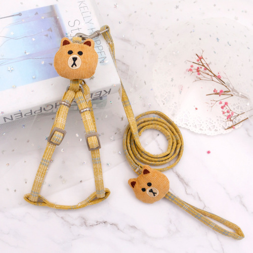 cute bear doll slip  bunny hand holding rope anti breaking loose adjustable dog rope small dog dog leash