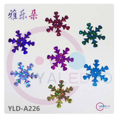 22mm Snowflake PVC Paillette Christmas Festival Photography Props Crystal Mud DIY Decorations Material Accessories
