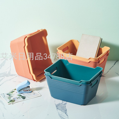Sundries Storage Basket Desktop Snack Storage Box Plastic Cosmetic Storage Box Household Kitchen Storage Box