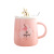 Korean Style Gold Unicorn Internet Celebrity Ceramic Cup Pink Girl Heart Cute Water Cup with Cover Spoon Student Mark Cup