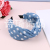 Sweet Retro Wide Brim Anti-Slip Hairpin Headband Polka Dot Pattern Women's Knotted Cross Fabric Versatile Headband