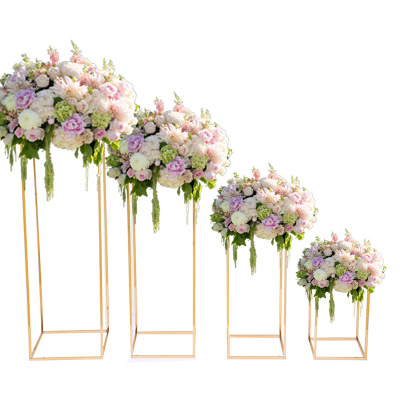 Wedding Table Flower Props Geometric Road Lead Iron Box Hotel Auditorium Layout Window Decorative Ornament T Stand Flower Stand