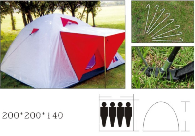 Double-Layer Extension 3-4 People Wear Tent Beach Tent Camping Tent