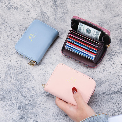 2020 New Solid Color Korean Style Expanding Card Holder Women's ID Position Card Bag Card Holder Coin Purse Versatile Bag