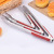 Non-Magnetic Stainless Steel Bread Clip Red Handle Anti-Scald Food Clip Multi-Functional Food Clip Gift Charcoal Clip Buffet Clip