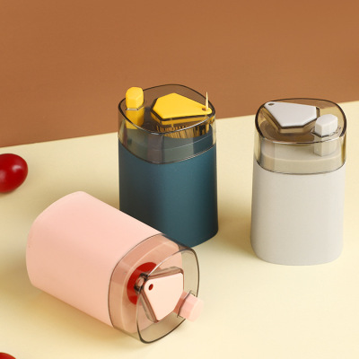 Plastic Toothpick Container Portable Automatic Pressing Toothpick Box Household Living Room Toothpick Bottle Toothpick Tin Creative Department Store