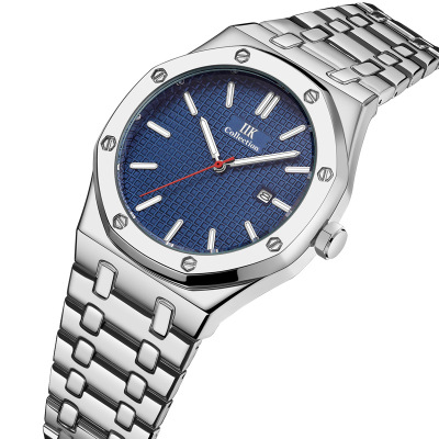 Popular Amazon Watch Men's Stainless Steel Watch Business Waterproof Men's Watch Calendar Quartz Watch Watch Men's Watch