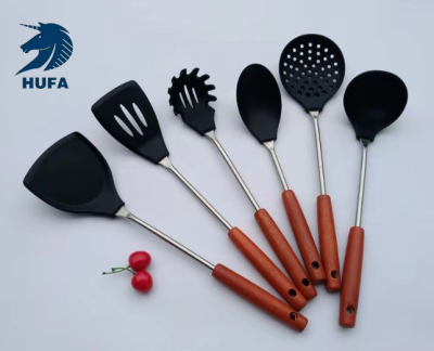 Beech Silicone Kitchenware Non-Stick Pan Cooking Kitchenware Spatula Set Silicone Kitchenware Factory Direct Supply