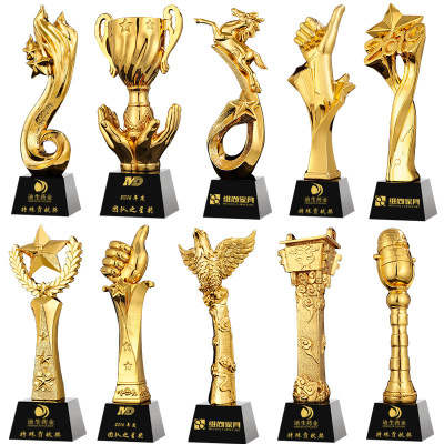 Trophy Customized Creative Resin Five-Pointed Star Basket Football Crown Year of the Ox Music Crystal Medal Customized Company Award